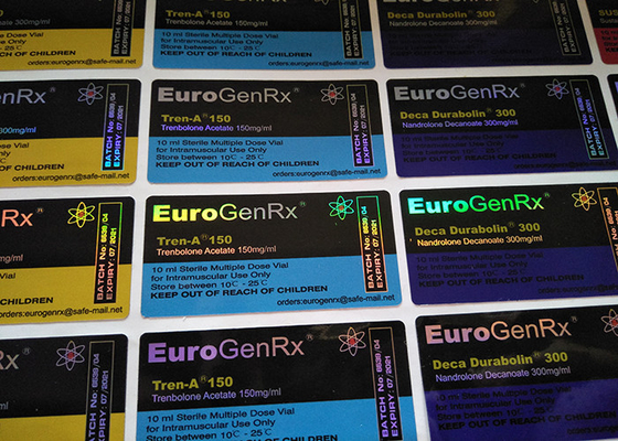 لامع مقاوم للماء اليورو GenRX قنينة زجاجية تسميات ملصقات تسمية الأدوية الهولوغرام
