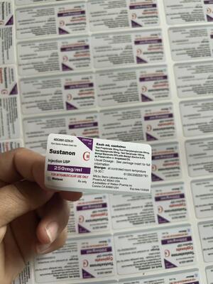 حقن سوس 250  فيال الستيرويد  ملصقات مخصصة للزجاجات