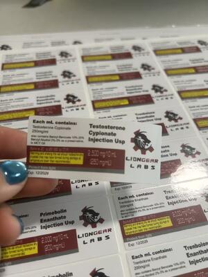Strong Adhesive Waterproof Glass Vial Labels Customizable Size for Pharmaceutical Bottles