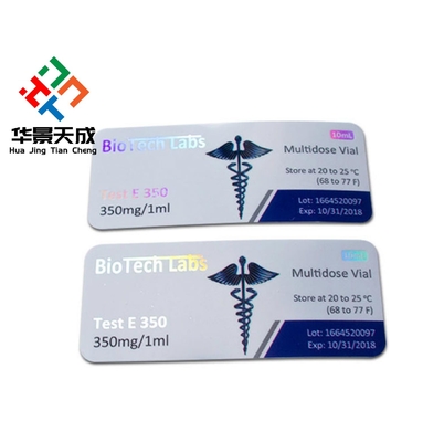 RX 10ml علب القارورة الفضية الصفيحة المعدنية الملصق الطباعة مع خدمة تصميم مجانية