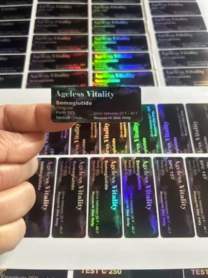 2 مل سماغلوتيد وتيرزيباتيد ملصقات القوارير لتخزين الببتيدات في مواد الورق / PET / PVC