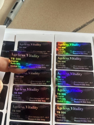 2 مل سماغلوتيد وتيرزيباتيد ملصقات القوارير لتخزين الببتيدات في مواد الورق / PET / PVC