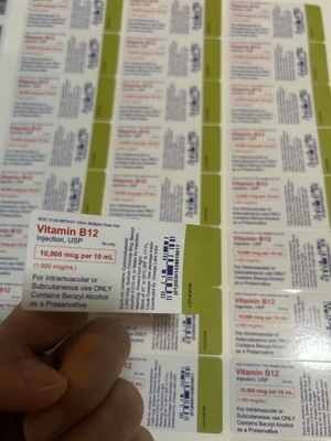 تخصيص فيتامين B12 الملصقات الزيتية الحقن الملصق للزجاجة الزجاجية 10 مل