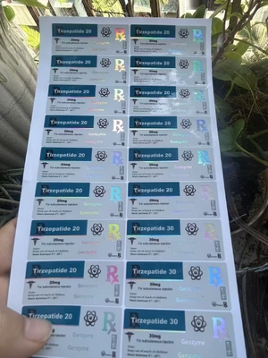 تيرزيباتيد 40mg الببتيدات العلامات الملصقة على القارورة الزجاجية مع تصميم مخصص