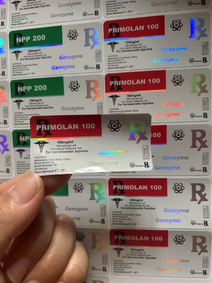 Sust 400 10ml العلامات مع ليزر PET تأثير هولوغرام لامع