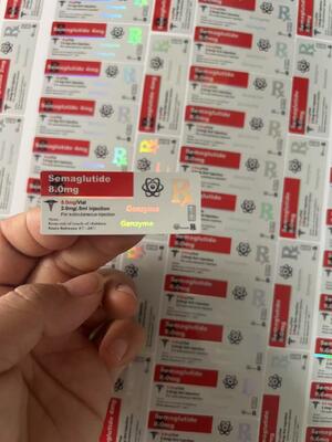 سيماجلوتيد 1mg ملصقات القارورة الصغيرة 5x2cm هولوغرام ليزر تأثير 2ml 3ml ملصقات القارورة