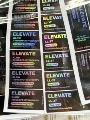 ملصقات زجاجات صغيرة بتيرزيباتيد 15 مجم 20 مجم 30 مجم بتقنية الهولوجرام والليزر PET