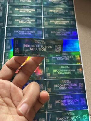 ملصقات قوارير زجاجية صيدلانية لمحلول إعادة التركيب 10 مل