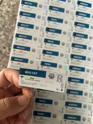 ملصقات قوارير الببتيد Aod964 10mg PET Laser Materail قوارير 2 مل