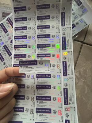 ملصقات قوارير الببتيد Aod964 10mg PET Laser Materail قوارير 2 مل