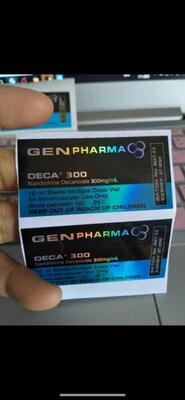 10 مل اختبار E 250 ليزر ملابس الملصقات مع الشعار الرجل العضلي