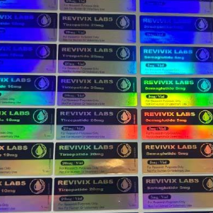 Trizepatide 10mg laser shinny hologram labels