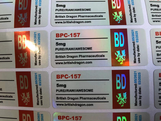 ملصقات زجاجات BAC المائية سعة 3 مل بيضاء من مادة PVC
