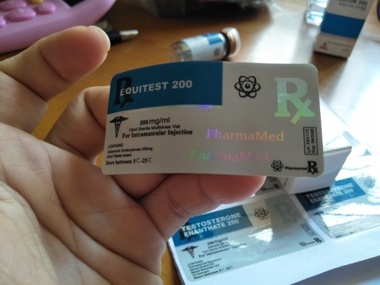 Equitest 10 مل هالوجرافيك الزجاج فيال تسميات مع PP التصفيح لامع