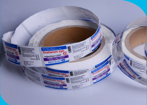 لامعة لفة قارورة تسميات لاصق قوي شكل مربع لقارورة الحقن