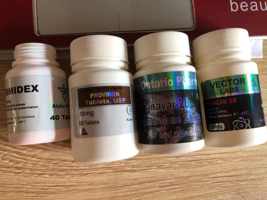 خصيص Superdrol 10 البلاستيكية وصفة طبية حبوب منع الحمل الزجاجة ملصق للماء للتعبئة والتغليف