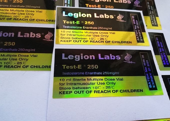 تسميات 6x3cm الذهب تلميع 10ML فيال ، 3D ملصقات الهولوغرام مع تصميم مخصص