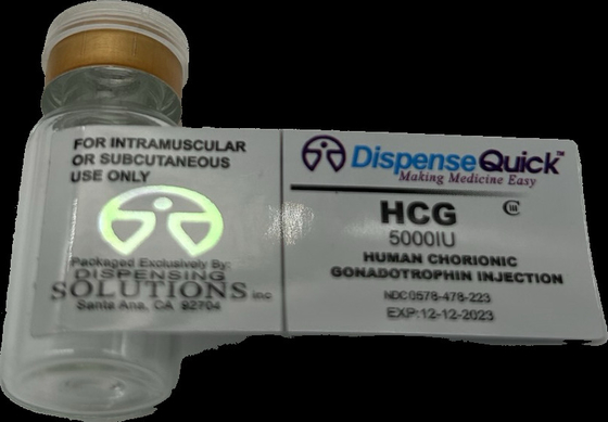 Hcg 50000 Iu هولوغرام ملصقات زجاجات الأدوية الصغيرة
