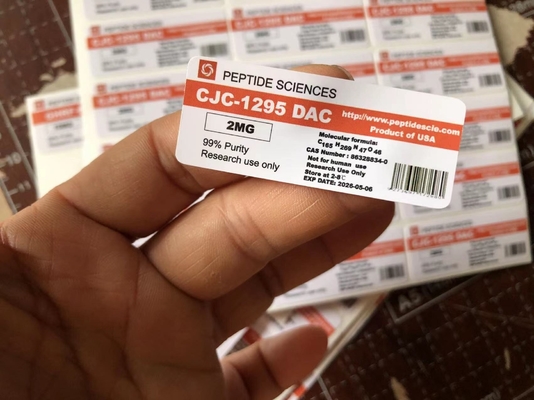 CJC1295 مع DAC 2ml 3ml بطاقات الببتيد الملصقات ، ورق / PET / PVC بطاقات الصيدلة الملصقات