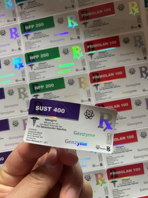 Sust 400 10ml العلامات مع ليزر PET تأثير هولوغرام لامع