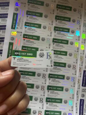 BPC 157 5mg زجاجات صغيرة زجاجية ملصقات دواء الببتيد