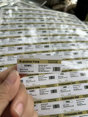 5-أمينو-1mq 50mg مادة PVC ملصقات قوارير الببتيد 3ML ملصقات