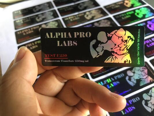 10 مل اختبار E 250 ليزر ملابس الملصقات مع الشعار الرجل العضلي