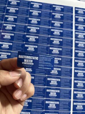 ملصقات زجاجات BAC المائية سعة 3 مل بيضاء من مادة PVC