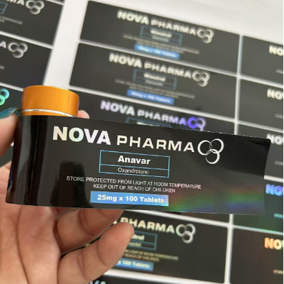 ملصقات زجاجات بلاستيكية PET من مادة الليزر Anavar 20mg