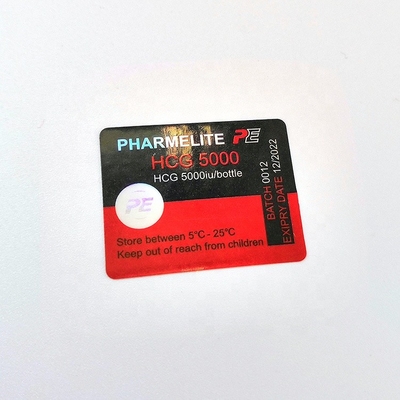 تسميات قارورة زجاجية ذاتية اللصق 2 مل لـ HCG 5000IU
