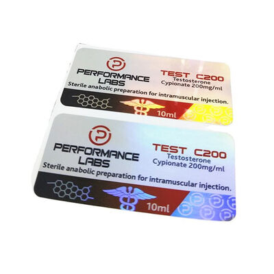 6 × 3 سم ليزر PET فيلم 10 مل فيال تسميات مع طلاء لامع