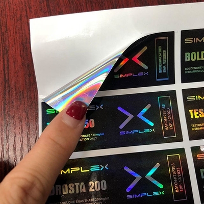 Holographic 10ml Vial Labels 60x30mm لزجاجة الزجاجة